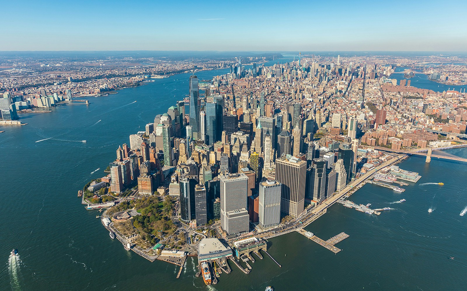 Vista de Nueva York en helicóptero