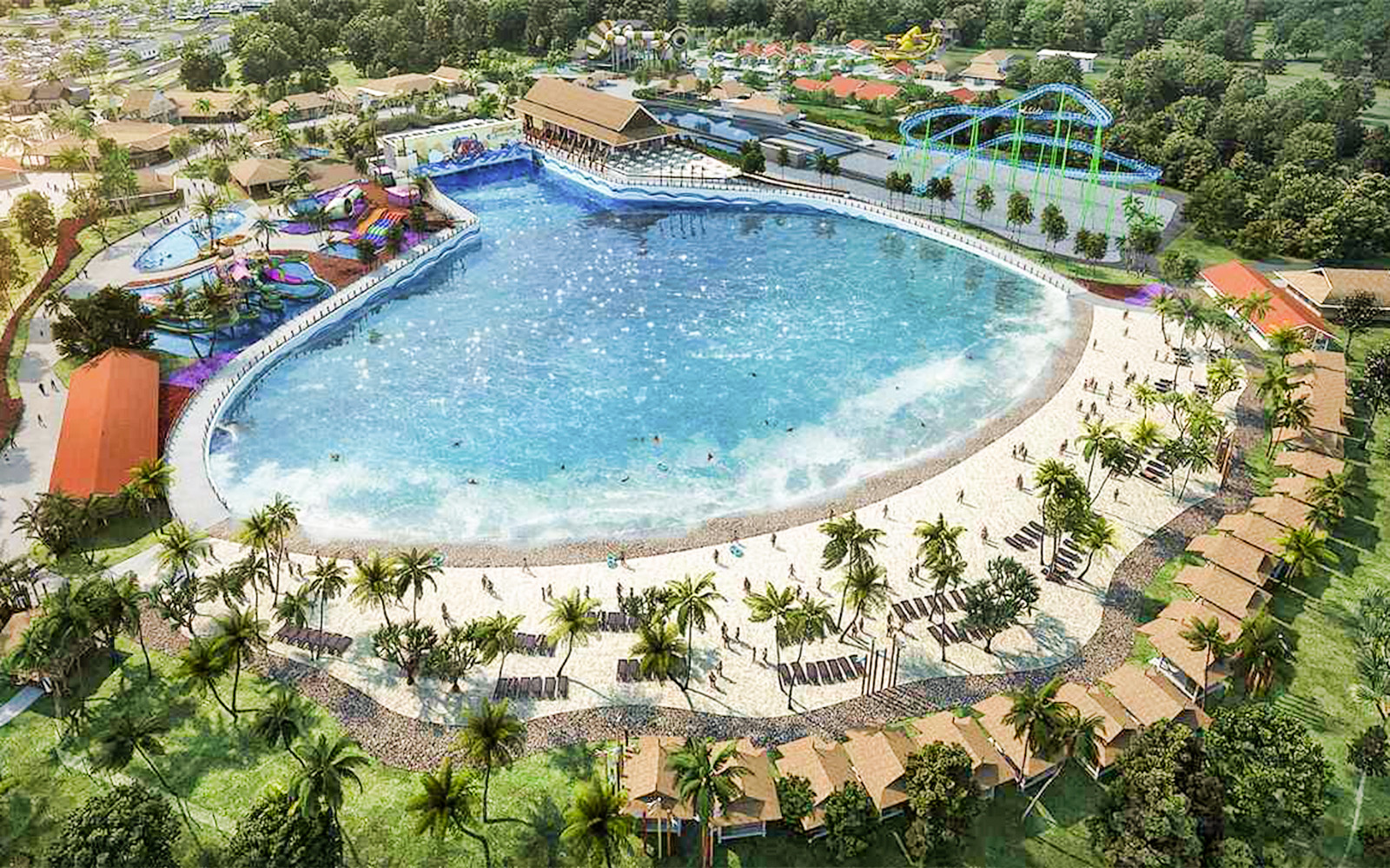 Tidal pool and beach at Adventure Waterpark Desaru Coast