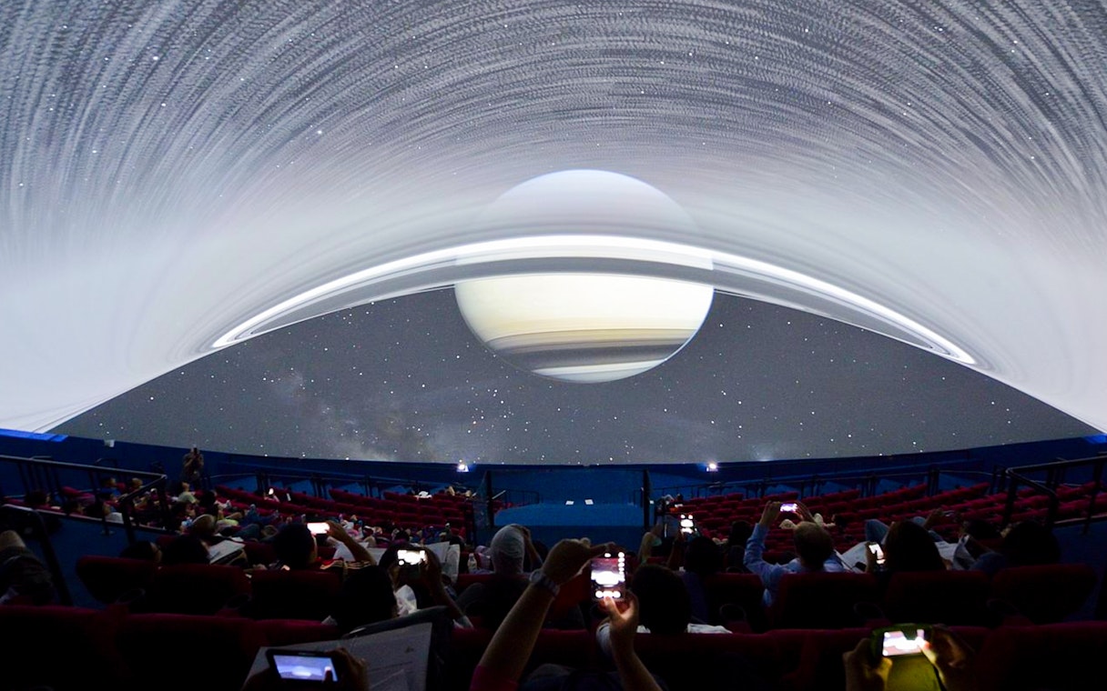 Planetarium show of Saturn at Science Centre Singapore.