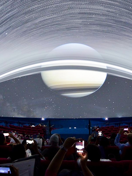 Planetarium show of Saturn at Science Centre Singapore.