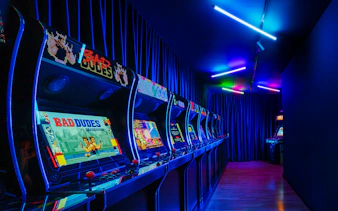 Arcade machines at Video Game History Museum, Zagreb.