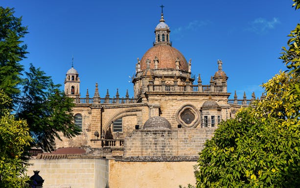 Jerez Cathedral dome and architecture on a day trip from Seville.