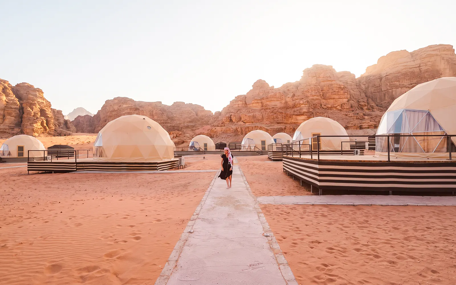 Desert domes in Wadi Rum, part of a 2-day tour from Amman to Petra and Dead Sea.