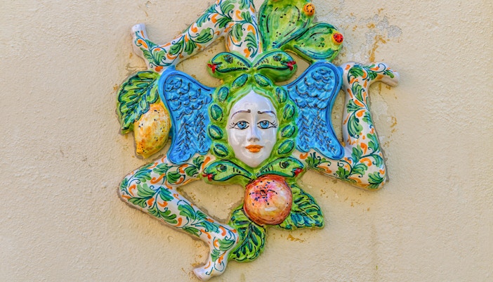 Trinacria, the symbol of Sicily, Ragusa Street