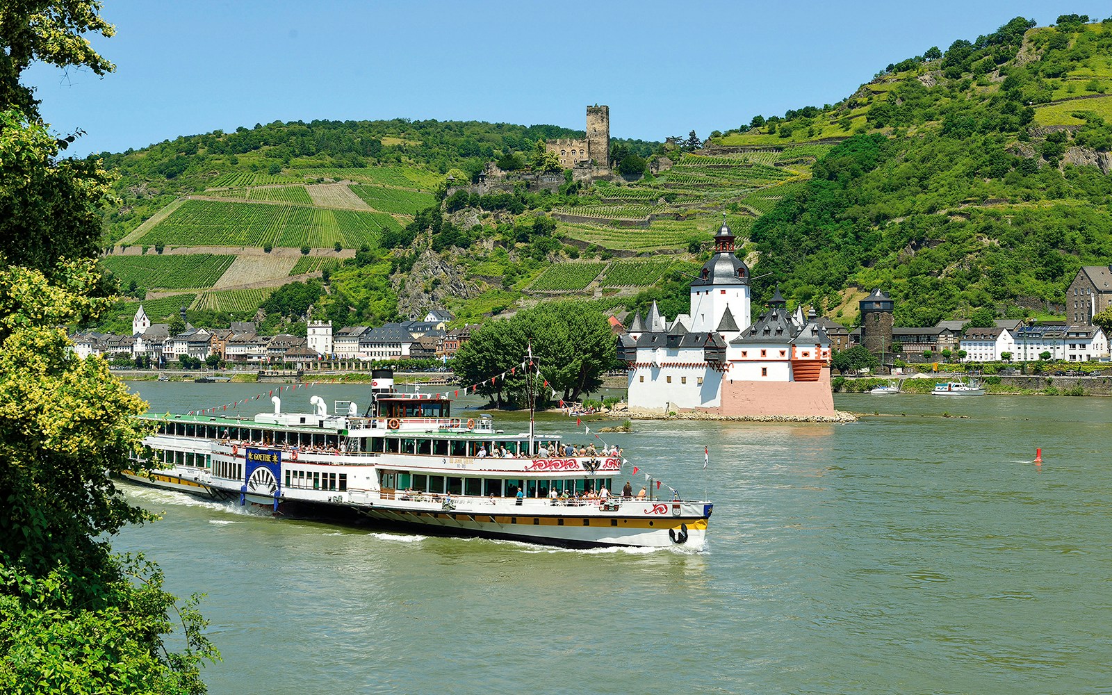 Paddle steamer Goethe on the Rhine