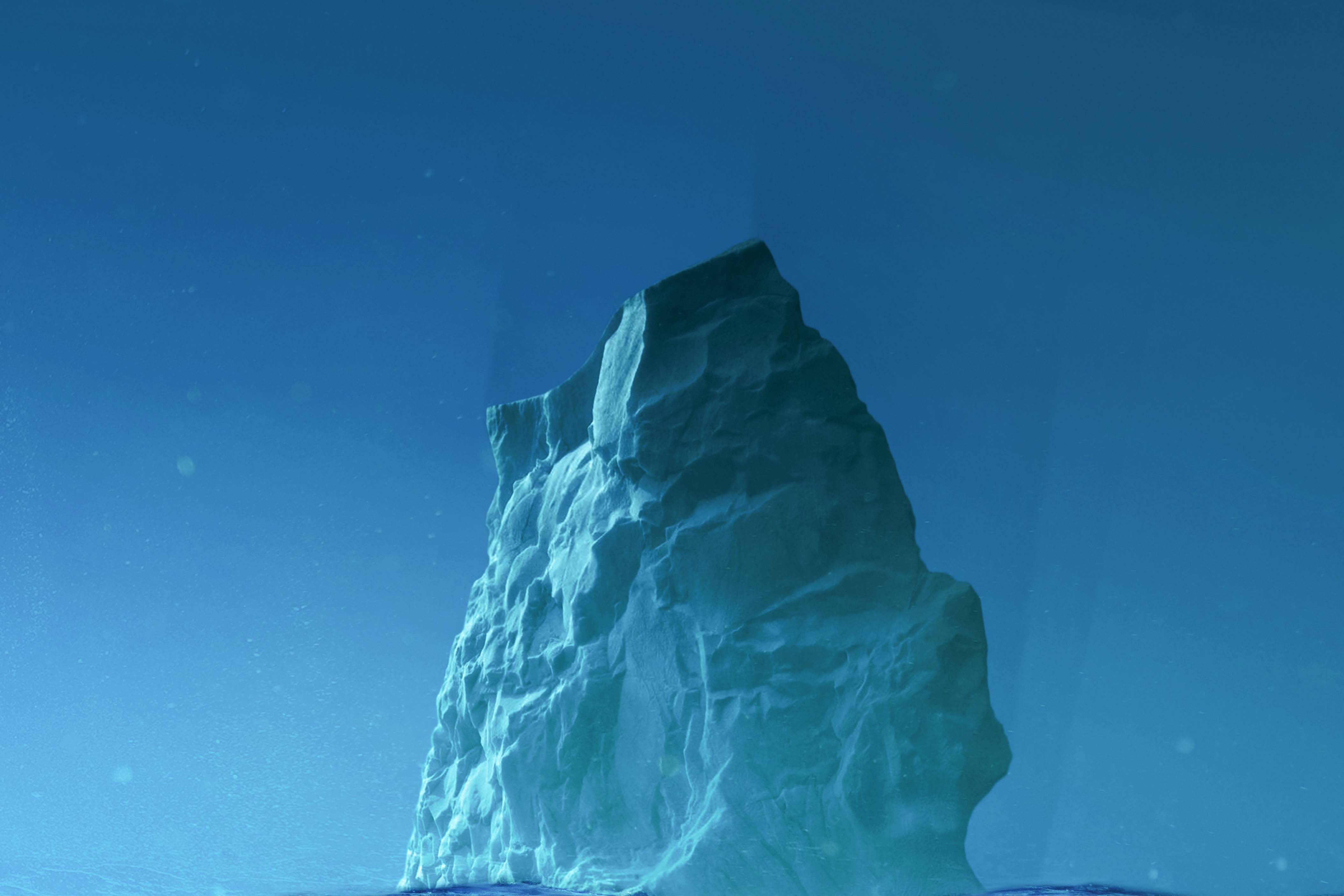 Iceberg in ocean, related to Titanic Exhibition.