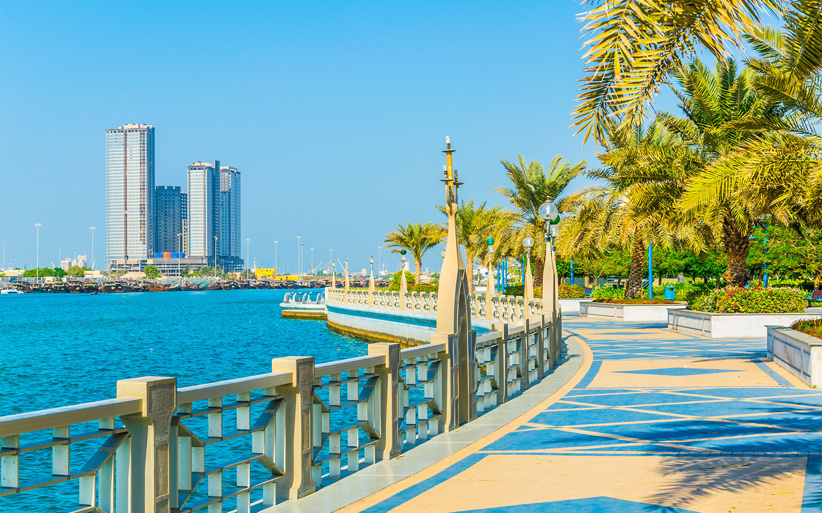 Corniche Abu Dhabi Big Bus tour with city skyline and waterfront view.