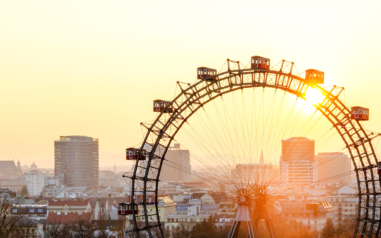 Vienna Ferris Wheel at sunset