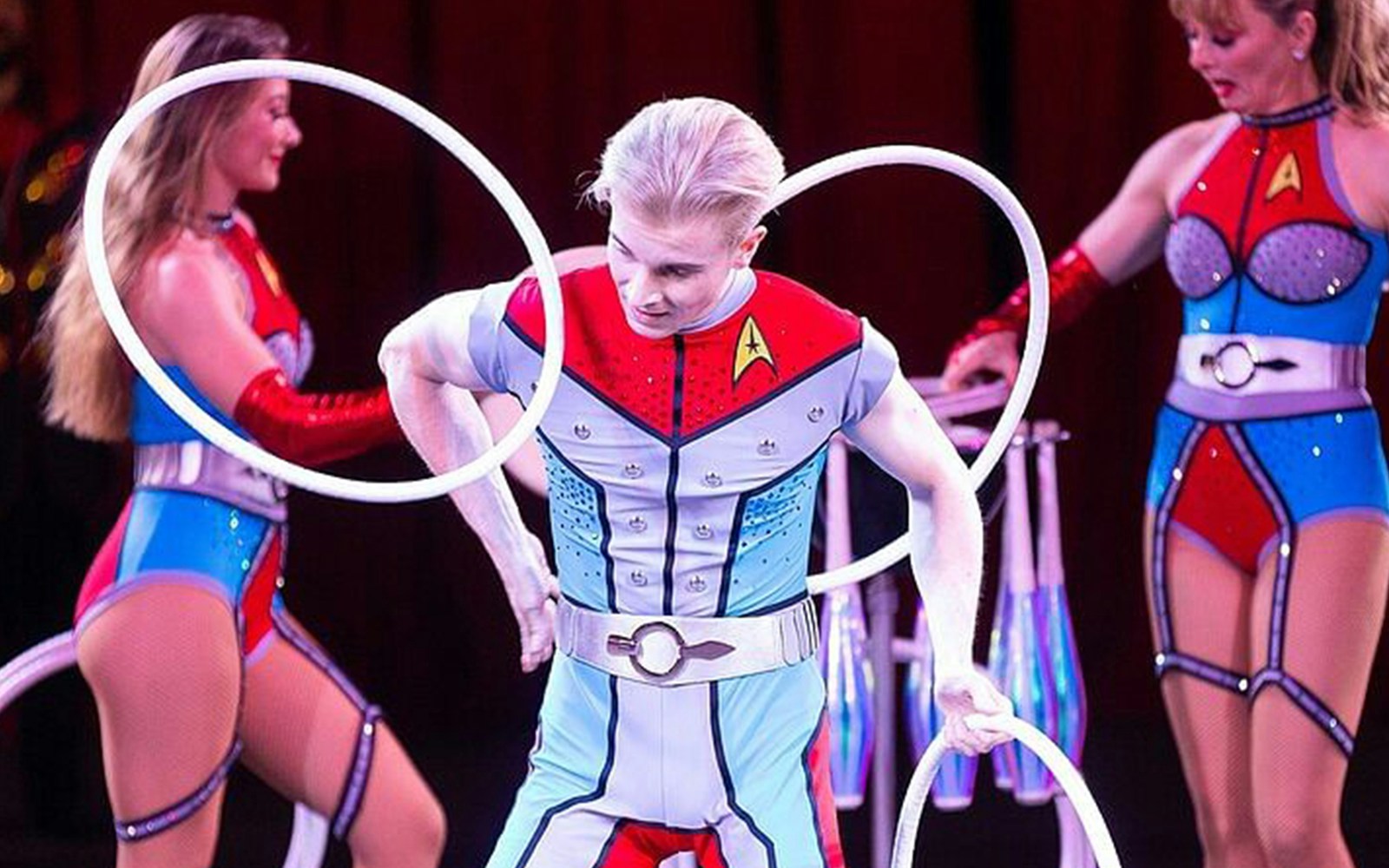 Performers with hoops at Big Apple Circus Holiday Show.