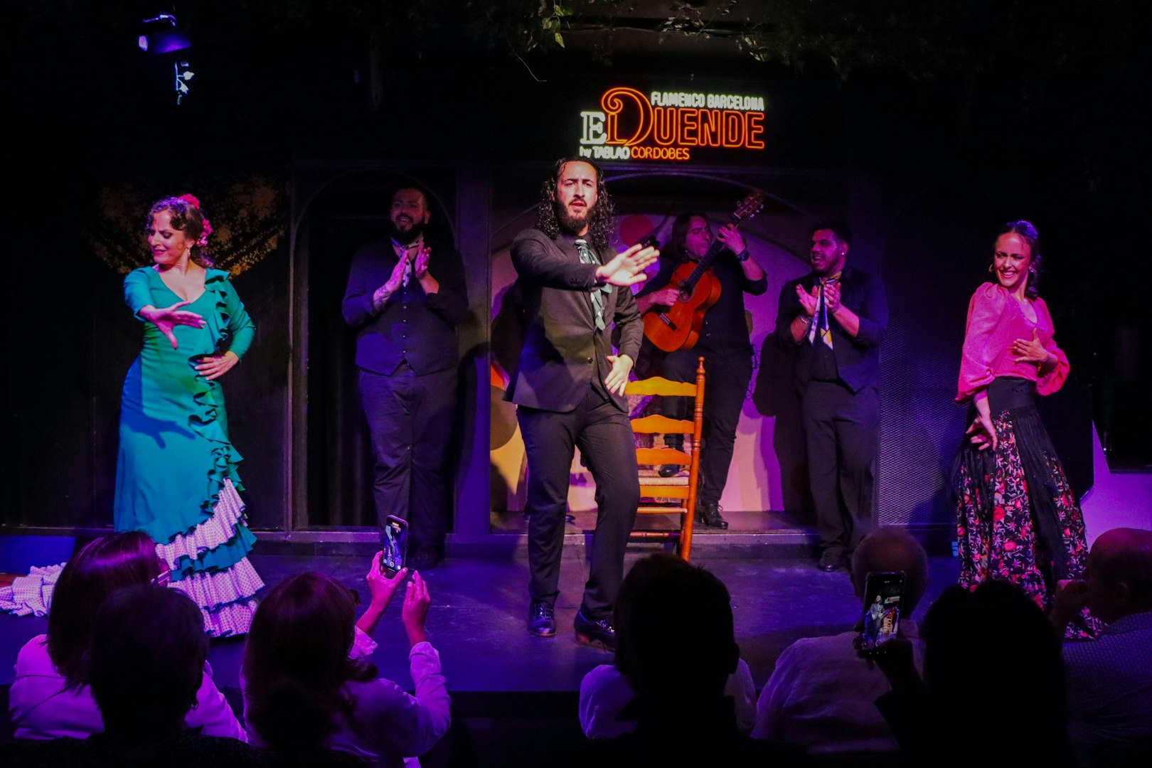 Flamenco dancers performing at El Duende by Tablao Cordobes in Barcelona.