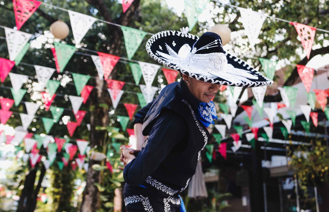 Columbus Day Parade in New York City with colorful floats and marching bands.