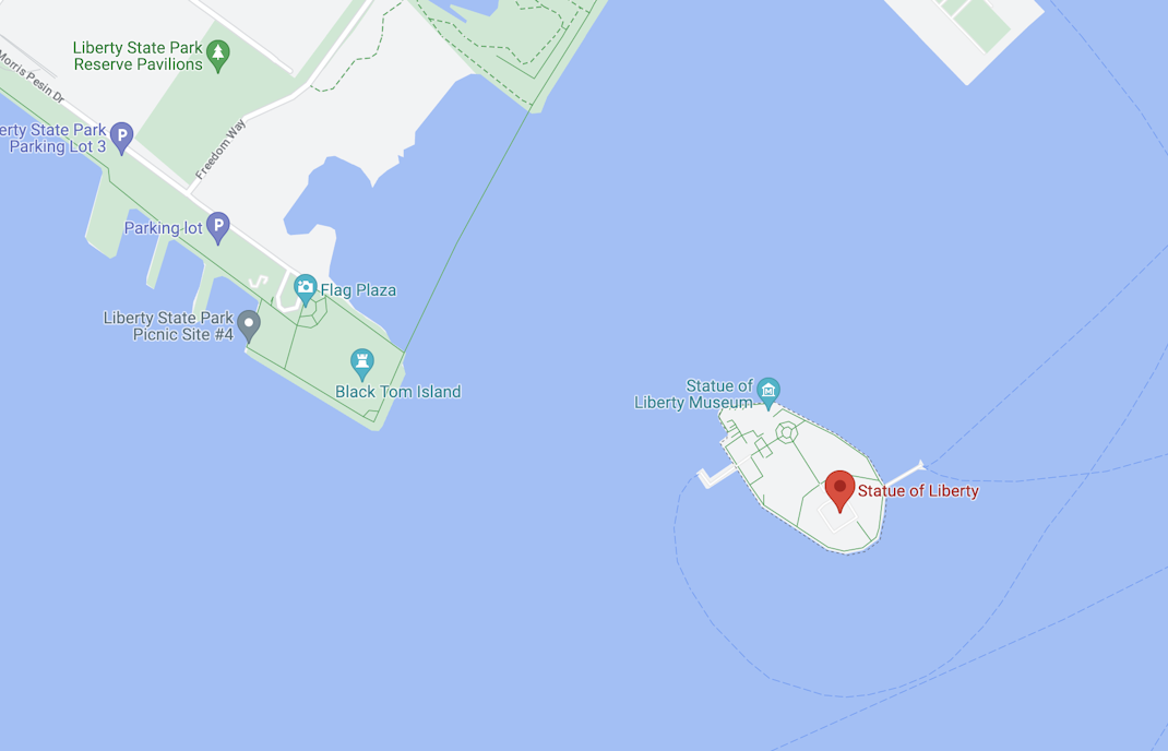 add google map screenshot of the Statue of Liberty