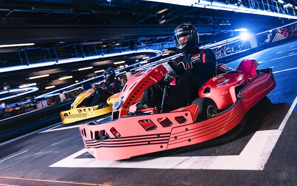 Go-kart racing experience at F1® Drive in London.