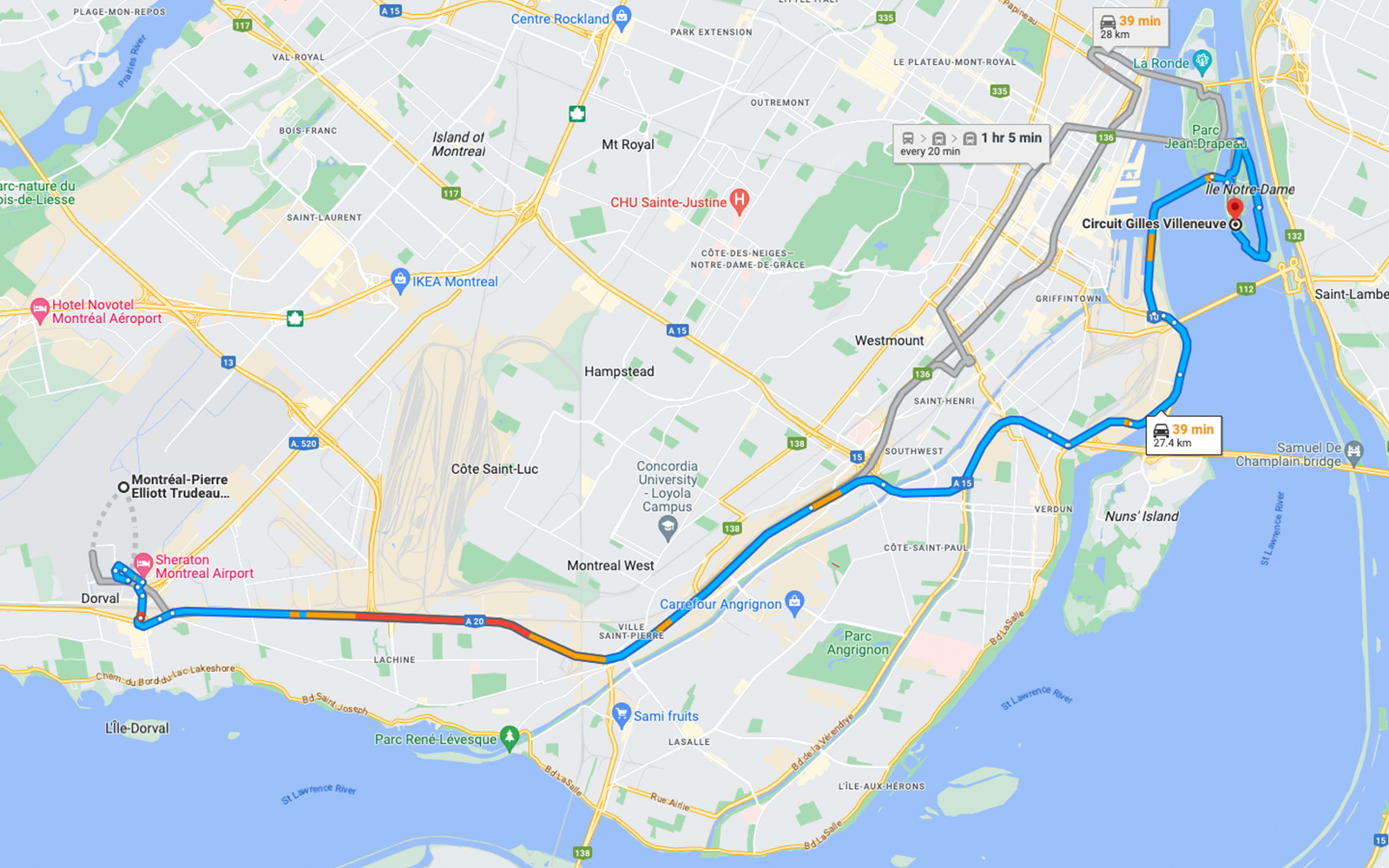 Como chegar ao GP do Canadá