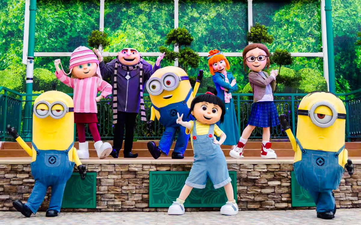 Characters from Despicable Me at Universal Studios Singapore.