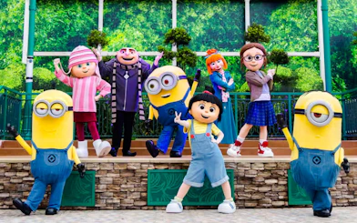 Characters from Despicable Me at Universal Studios Singapore.