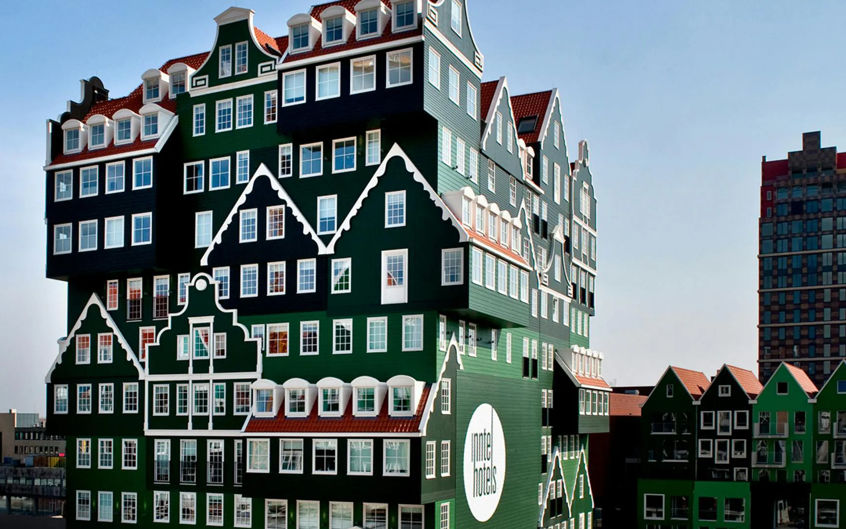Inntel Hotels Amsterdam Zaandam with unique stacked house design.