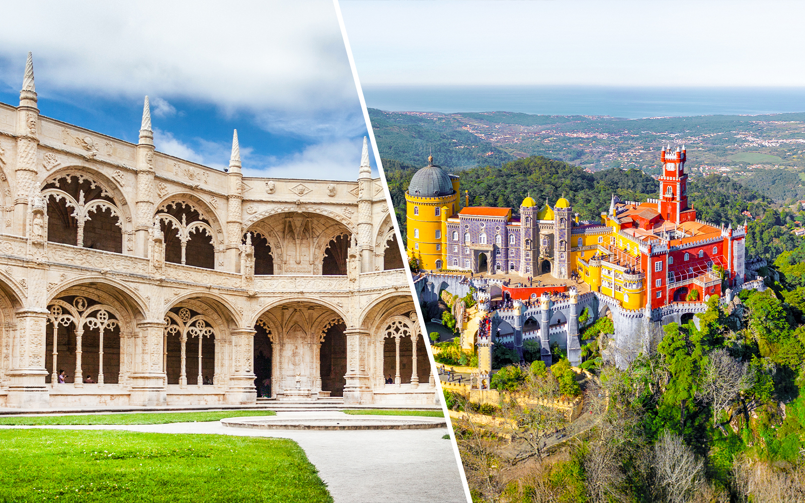 Monastery interior in Portugal with ornate arches and detailed stone carvings.