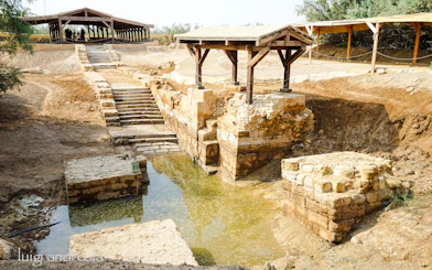 Bethany Beyond the Jordan baptism site with ancient stone steps and structures.