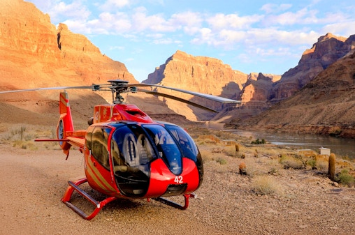 15-min Grand Canyon West Rim Helicopter Tour plus Canyon Floor Landing, Boat Ride with Optional Skywalk