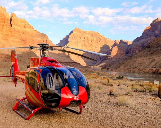 15-min Grand Canyon West Rim Helicopter Tour plus Canyon Floor Landing, Boat Ride with Optional Skywalk