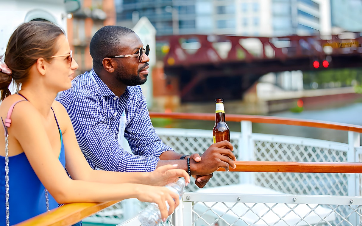 Guests enjoying the view on the 'Chicago First Lady' cruise.