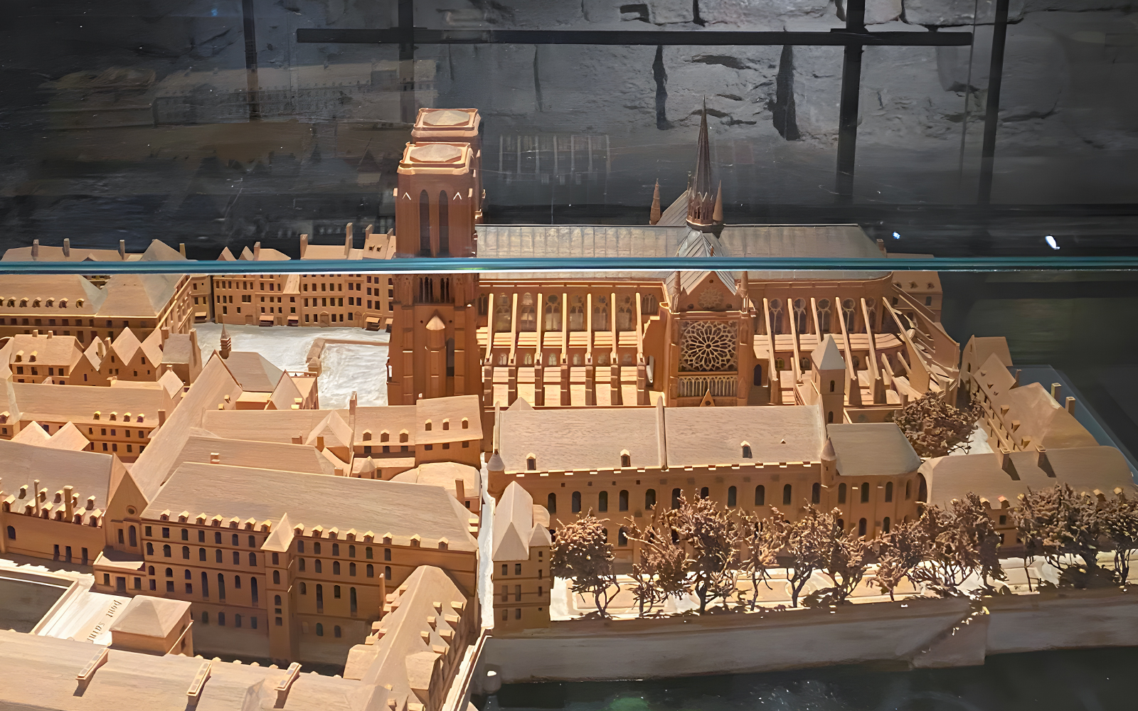 Model of Notre-Dame Cathedral in Paris, featured on the Paris in a Day Guided Tour.
