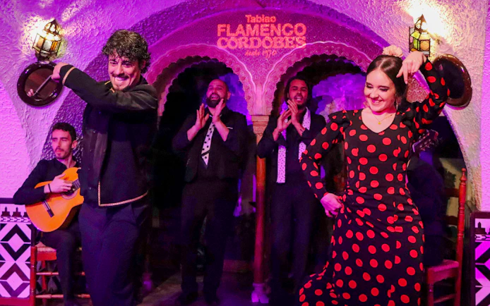 Flamenco dancers performing at Tablao Cordobes in Barcelona.