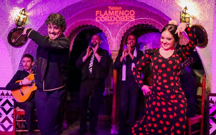 Flamenco dancers performing at Tablao Cordobes in Barcelona.