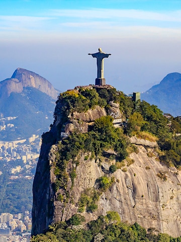 Christ the Redeemer statue atop Corcovado Mountain in Rio de Janeiro, Brazil.