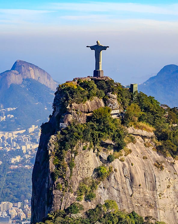 Christ the Redeemer statue atop Corcovado Mountain in Rio de Janeiro, Brazil.