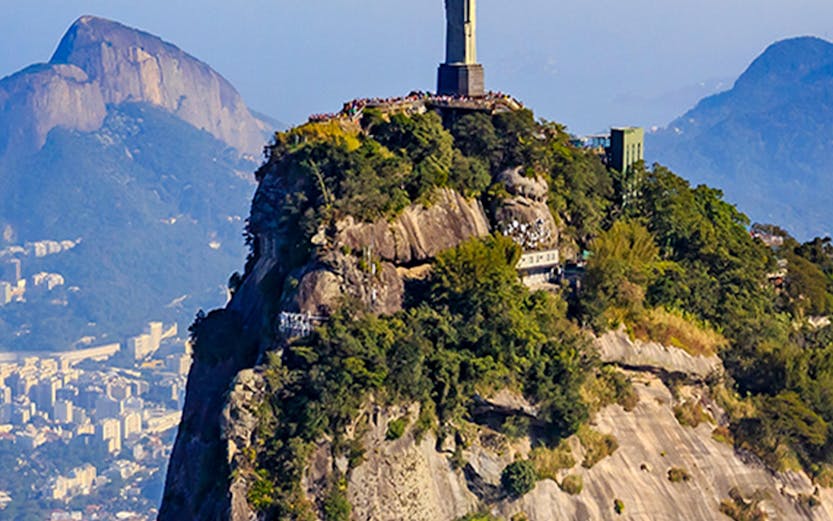 Christ the Redeemer statue atop Corcovado Mountain in Rio de Janeiro, Brazil.
