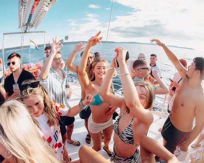 From Split: Blue Lagoon Boat Party Cruise with DJ & After-Party Entry