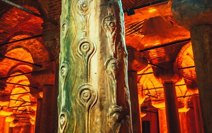 Basilica Cistern column with Medusa carvings, Istanbul.