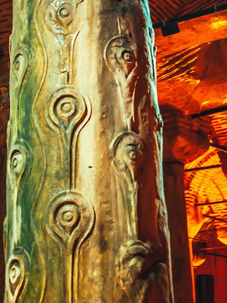 Basilica Cistern column with Medusa carvings, Istanbul.