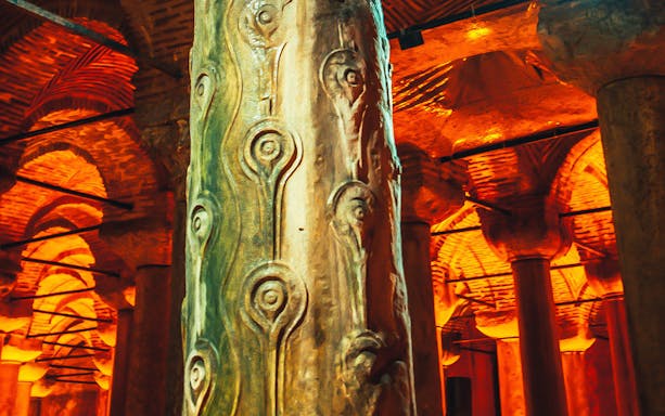 Basilica Cistern column with Medusa carvings, Istanbul.