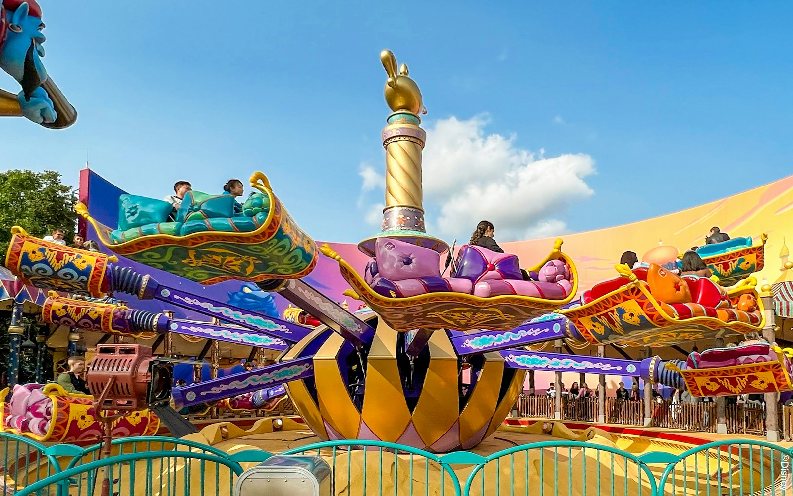 Les Tapis Volants ride at Walt Disney Studios Park, Disneyland Paris, featuring flying carpets.