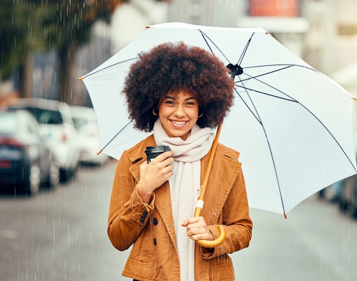 Woman carrying an umbrella
