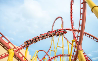 Rollercoaster with loops at VinWonders theme park.