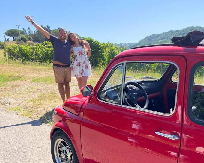 2h Vintage Fiat 500 Scenic Drive in Tuscany