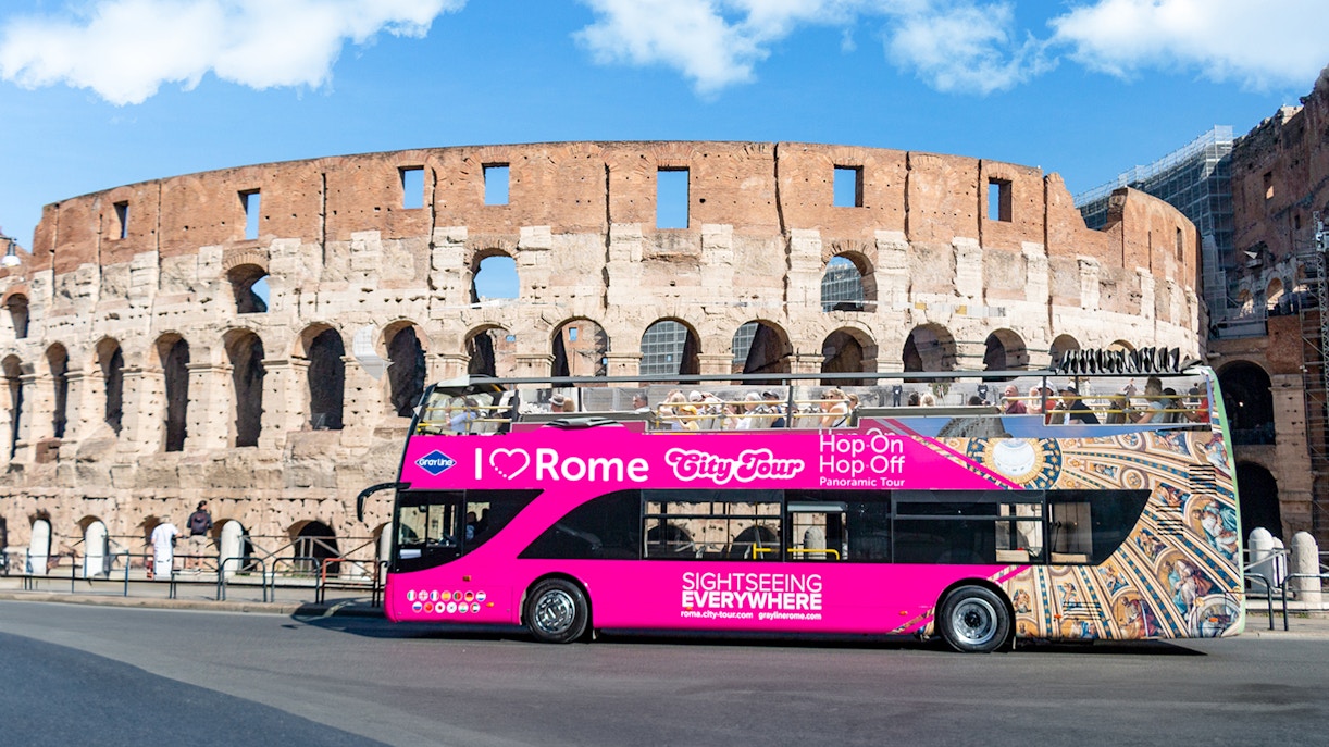 I Love Rome hop on hop off bus at Colosseum