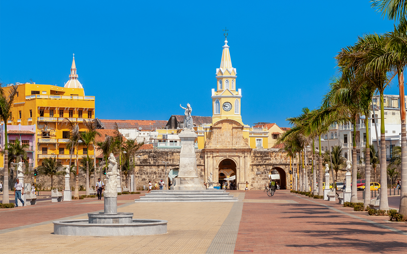 Puerta del Reloj, a famous landmark in Colombia, on a Hop-on Hop-off tour