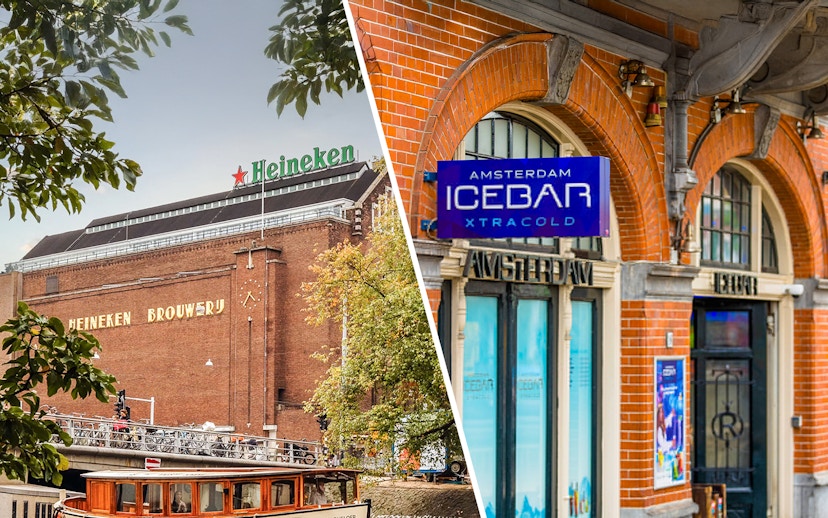 Heineken Brewery and Amsterdam Icebar entrance in Amsterdam.