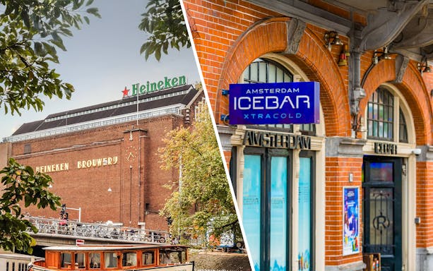 Heineken Brewery and Amsterdam Icebar entrance in Amsterdam.