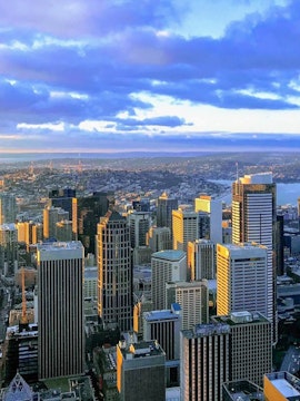 Seattle skyline view from Sky View Observatory.