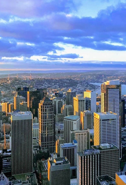 Seattle skyline view from Sky View Observatory.