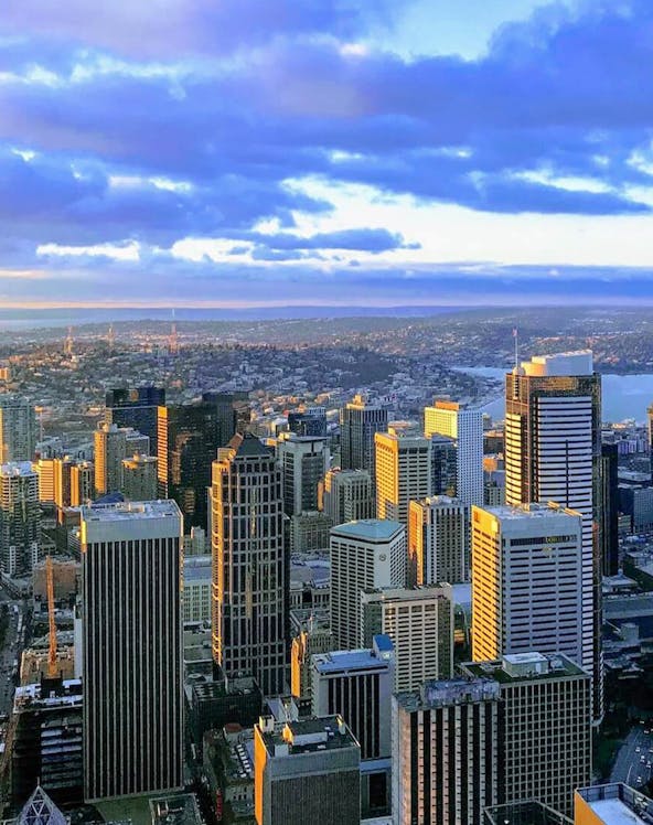 Seattle skyline view from Sky View Observatory.