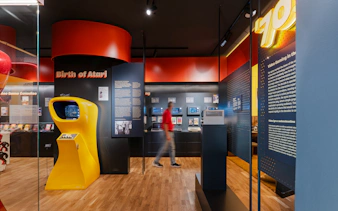 Video Game History Museum exhibit featuring Atari display, Zagreb.