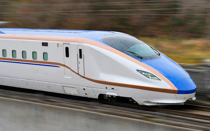 High-speed train on the Hokuriku Shinkansen line, Japan, for Jr pass Hokuriku arch area 7-day rail pass.