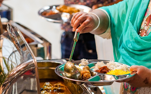 Buffet lunch being served at Savanna restaurant, Safari World.